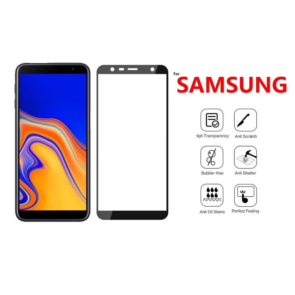 SAMSUNG A7 2018 A9 2018 A8 STAR A6 PLUS A8 PLUS J8 2018 Full Coverage Full Screen Anti-Scratch Tempered Glass