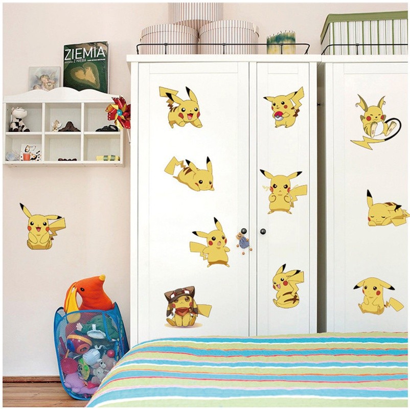 Pokemon Go Wall Stickers For Kids Rooms Pikachu Wall Decal Sticker