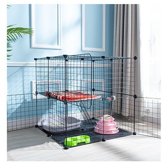 ❤️READY STOCK❤️Modern DIY Pet Dog Cat Rabbit House Cage Black Iron Wire  Fence Playpen Sangkar Kucing