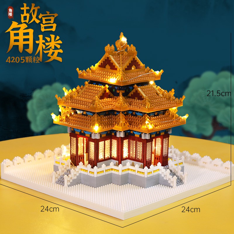 中国の古代建築大唐芙蓉園の組み立てモデルkブロック玩具