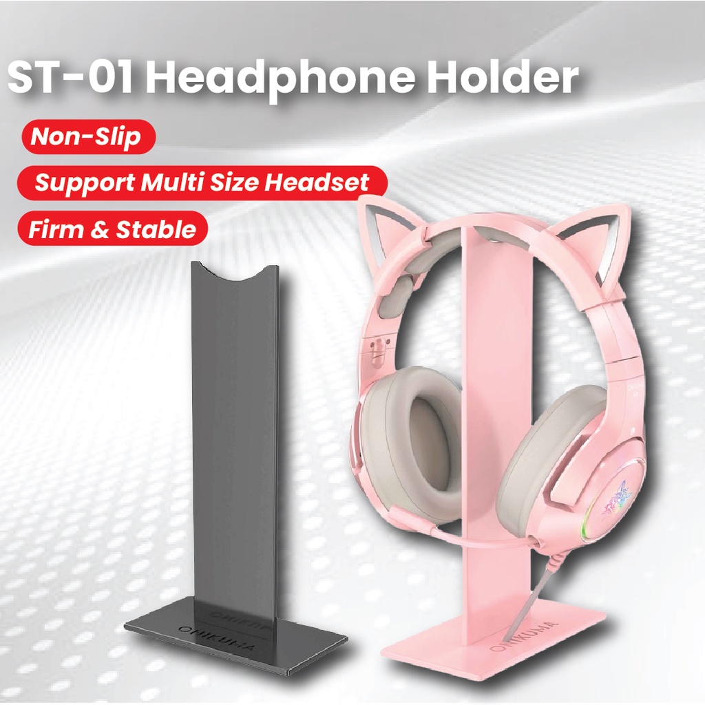 Onikuma ST-01 Stylish Black ABS Hanger Over The Ear Gaming Handset Headphone Earphone Desktop Display PC Holder Stand