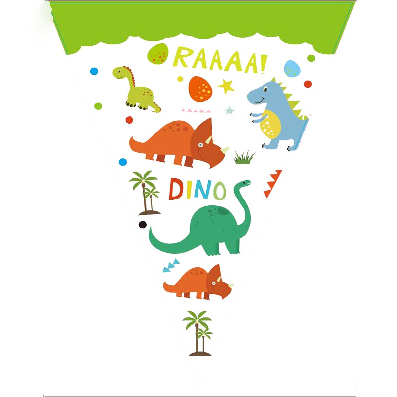 1set Dinosaur Theme Party Banners Cartoon Dinosaur Birthday Party