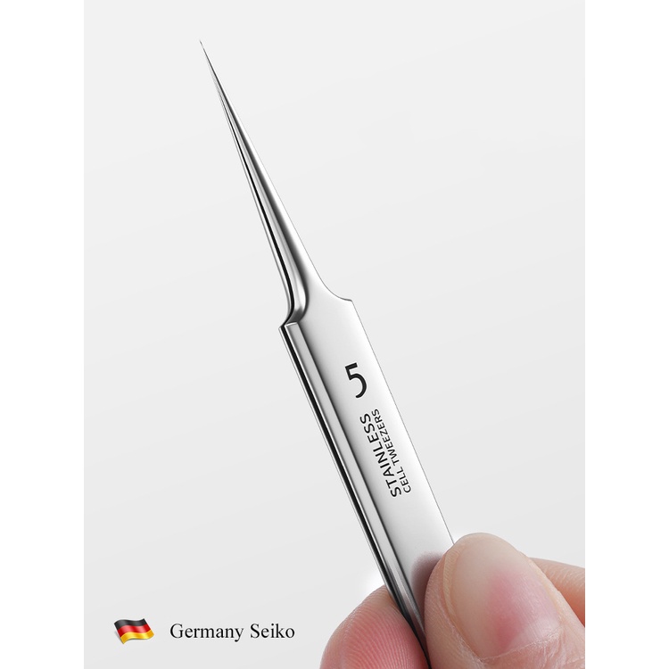 German Ultra-fine No. 5 Cell Pimples Blackhead Clip Tweezers Beauty Salon Special Scraping & Closing Artifact Acne Needle Tool