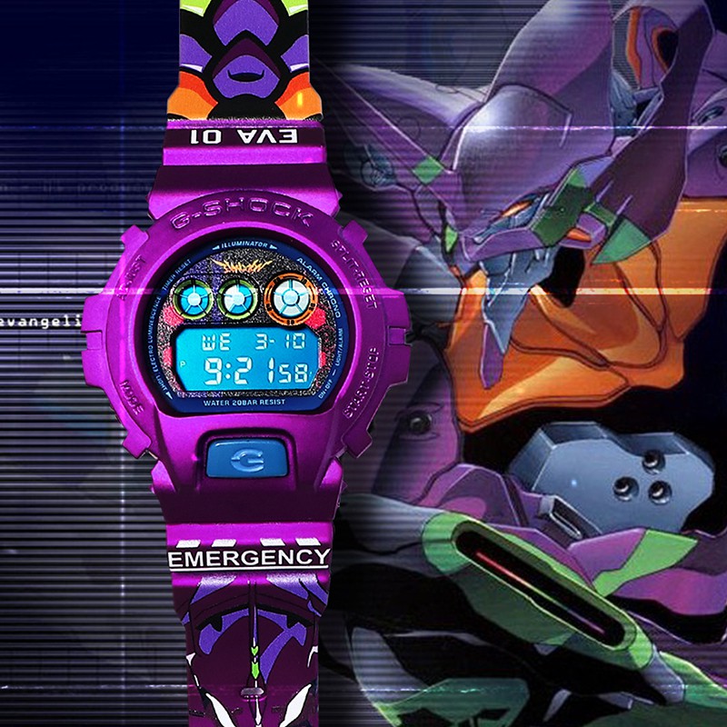 電池交換済【電池交換済】G-SHOCK×エヴァンゲリオン EVA-02 DW-6900FS 