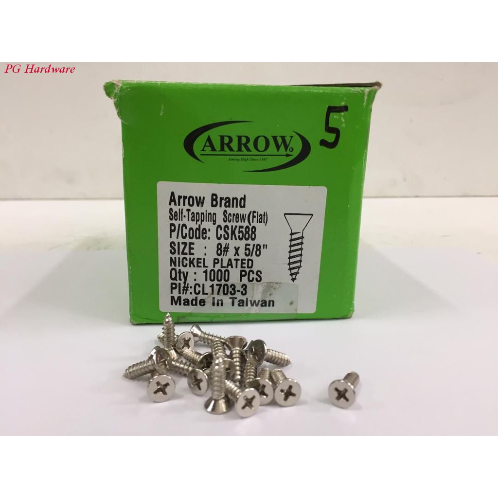 8# X 5/8" Self-Tapping Screw ( Flat Head ) | Shopee Malaysia