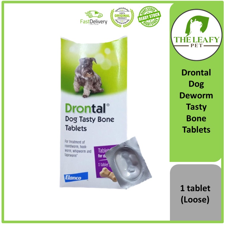 Elanco ( Bayer ) Dog Deworm Tasty Bone Flavour 1 Tablets ( Loose ) Shopee Malaysia
