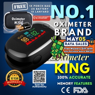 【TOP.1】Surgiplus Pulse Oximeter King M70C Accurate & Fast Spo2 Reading Oxygen Meter Monitor with 10 Years Warranty