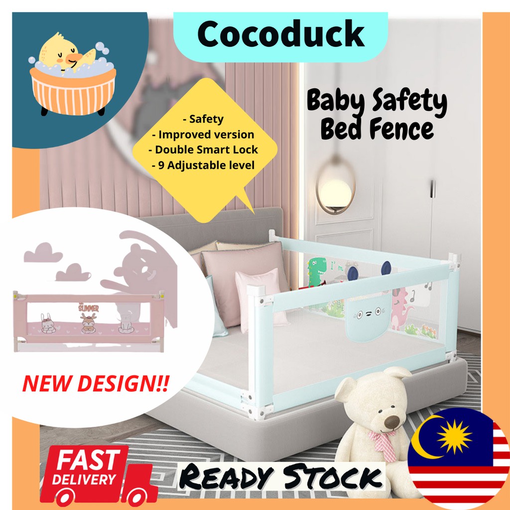 NEW DESIGN!! Baby Bed Gate Lifting Baby Safety Bed Guard Bed Rail Anti ...