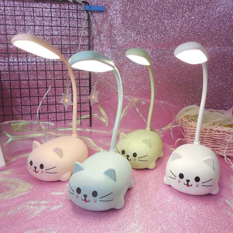 Cute Cat Design LED Power Saving Desk Lamps USB Rechargeable Reading