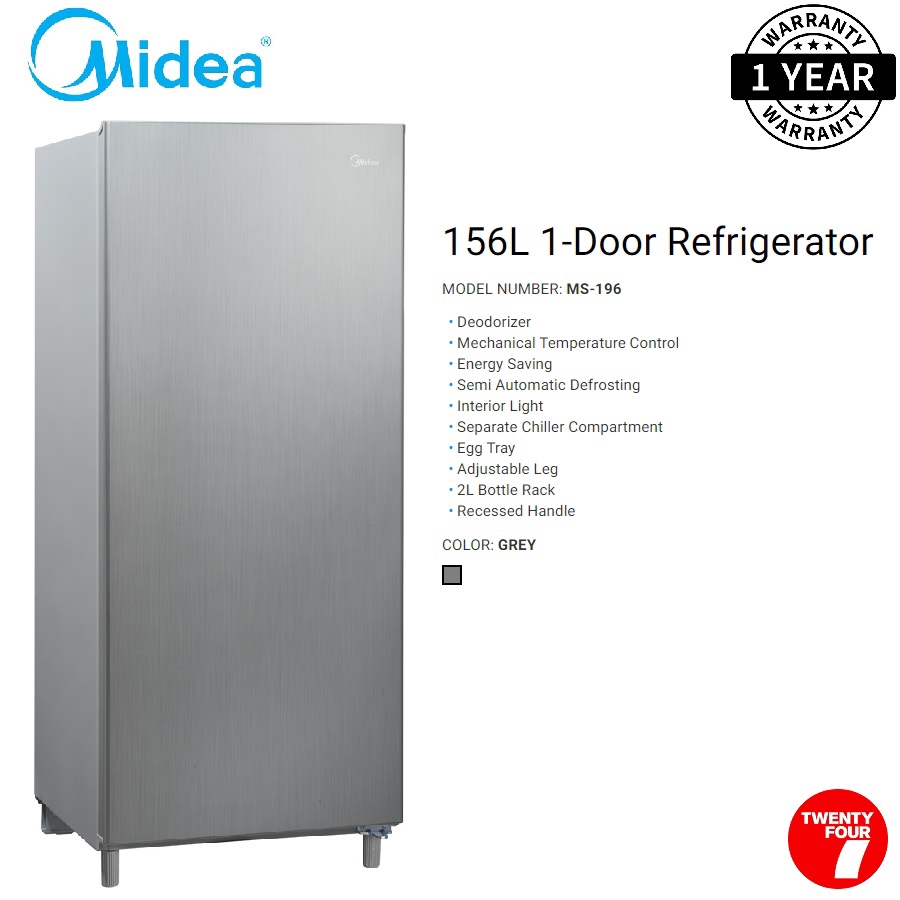 Midea Ms 196 Single Door 156l Refrigerator Ms196 1 Door Peti Sejuk Shopee Malaysia