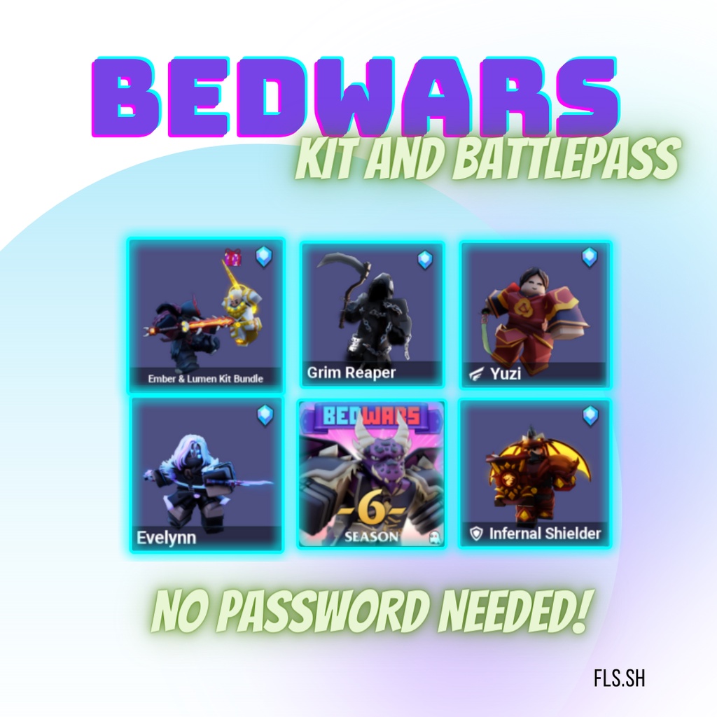 CHEAPEST ROBLOX BEDWARS KIT SKIN BATTLE PASS BED WARS Shopee