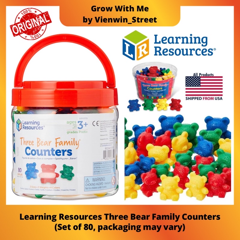 Learning Resources Three Bear Family Counters (Set of 80, packaging may