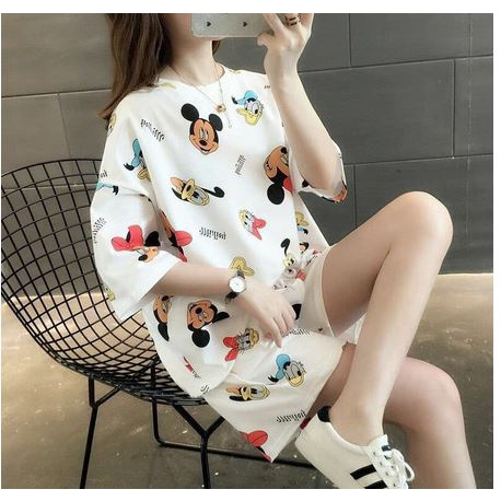 11 Design Pajamas Set Lady Short Sleeve Sleepwear Nightwear Baju Tidur Silk Licin[ FIT TO 2XL]