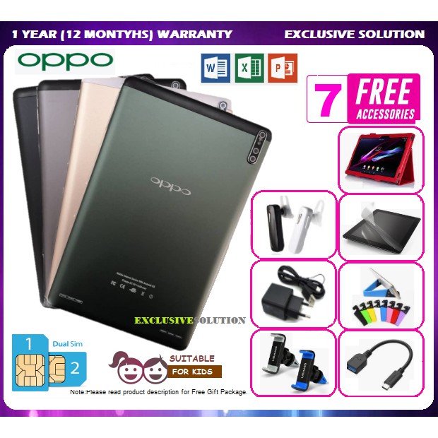 Oppo Tab 10 1 4gb 64gb Dual Sim 1 Year Distributor Warranty Shopee Malaysia