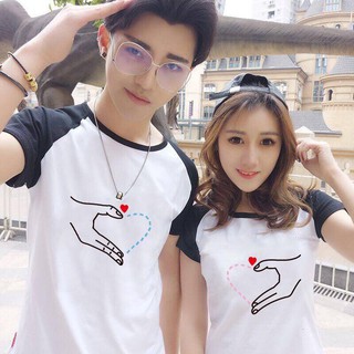 baju couple Pasangan t shirt musim panas lelaki  dan wanita 