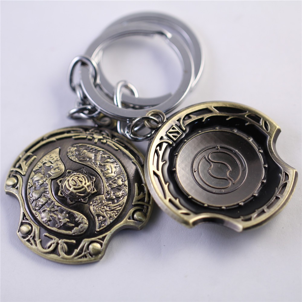 Game Dota 2 Immortal Champion Shield Keyring Car Keychain Ti 5