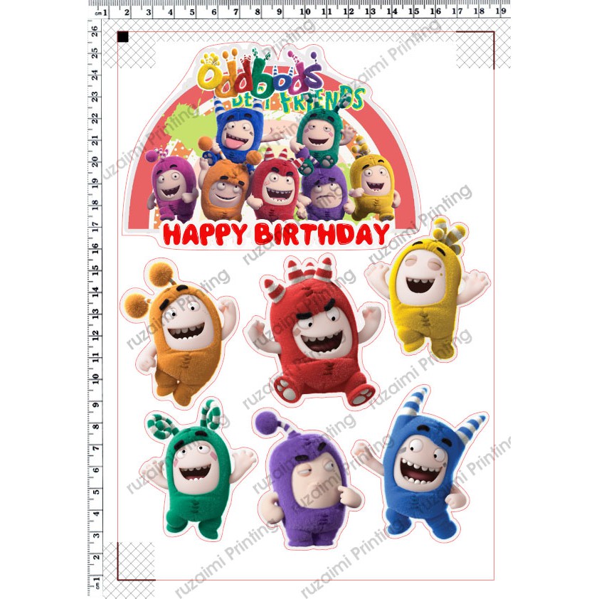 Oddbods Cake Topper 001 | Shopee Malaysia