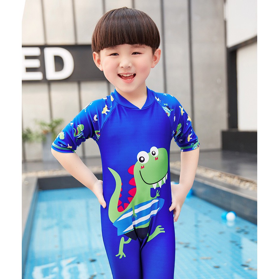 ASE (19Y)Hot Selling Kids Boy Swimming Suits Green Dinosaur Design