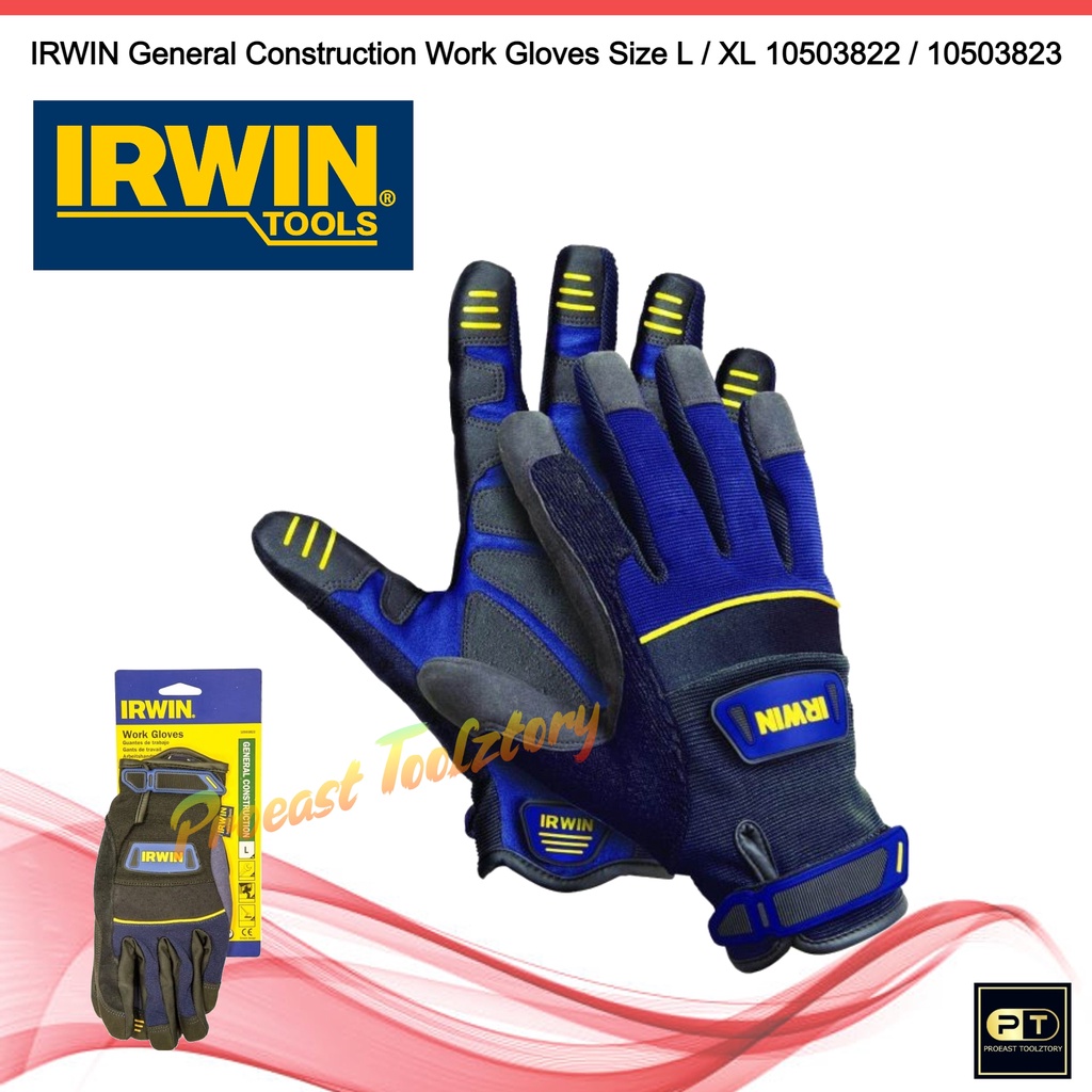 IRWIN General Construction Work Gloves Size L# 10503822 / XL# 10503823