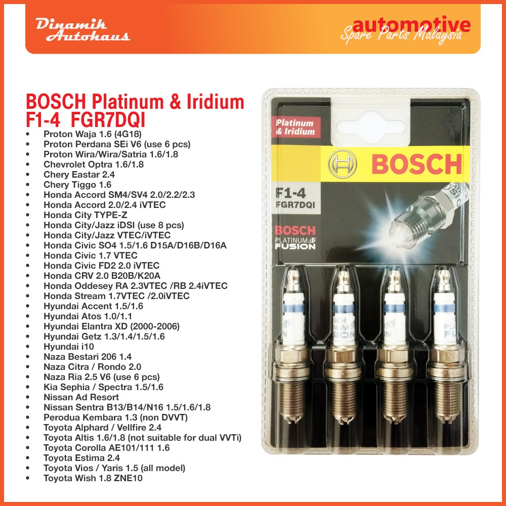 Proton Perodua Honda Toyota Spark Plug Bosch Platinum Iridium