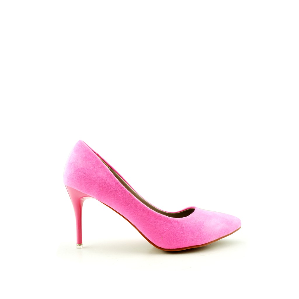 neon pink pumps