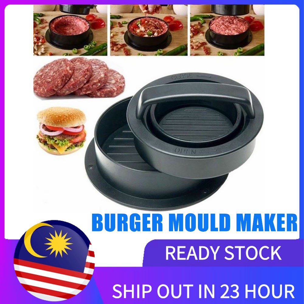 READY STOCKVroom Press Maker Burger Non-Stick Cutlets Meat ABS-16 Homade Hamburger Maker Tool Pembuat Daging Burger