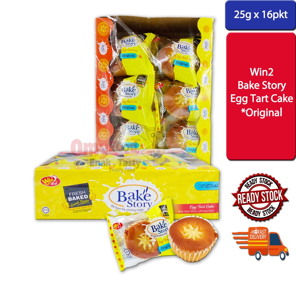 25g x 16pkt Win2 Bake Story Egg Tart Cake[Original / Orange], Mini Muffin Cake [Original / Pandan]