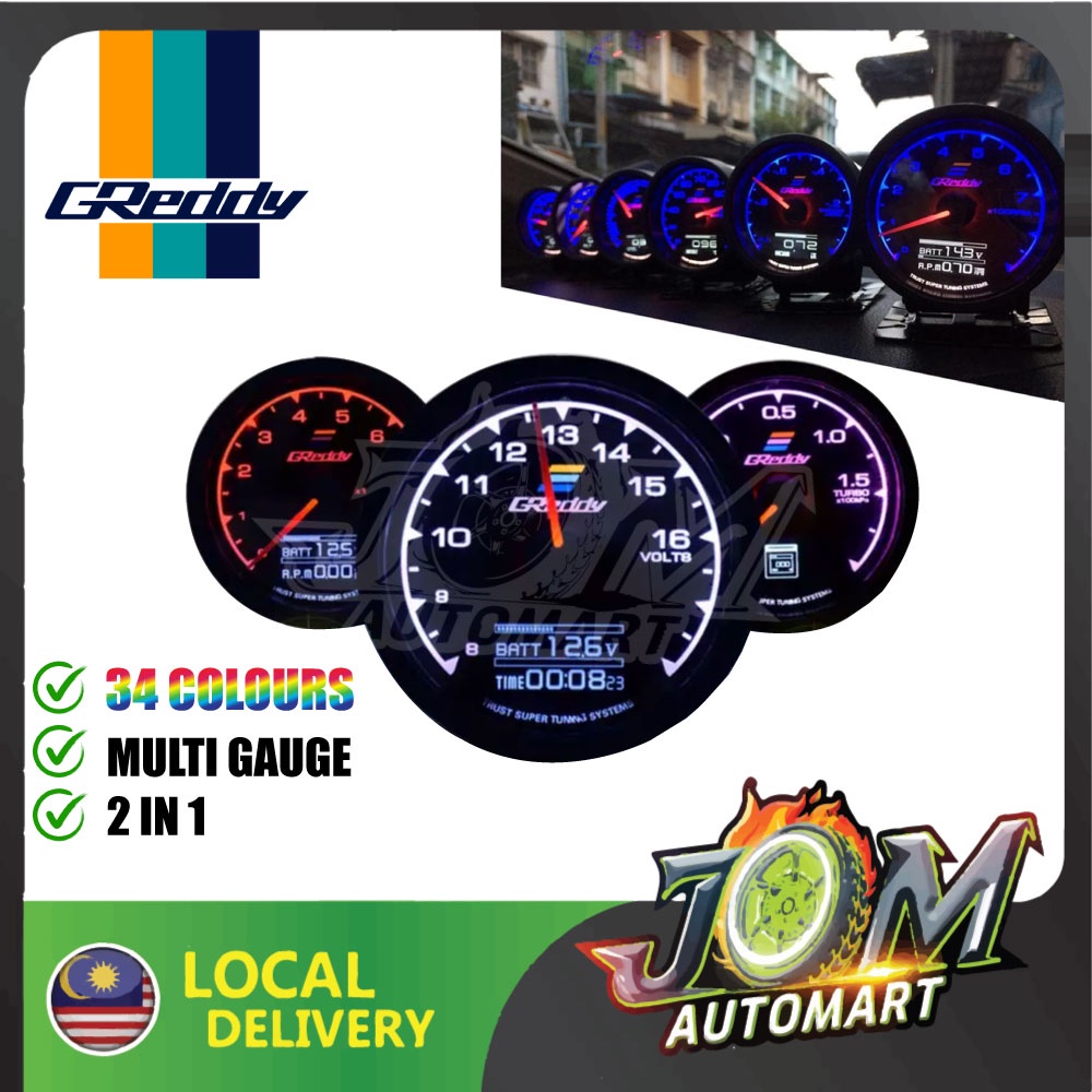 GReddy Meter (34 Colours) 60mm OEM Digital Meter Gauge (Water Oil Temp