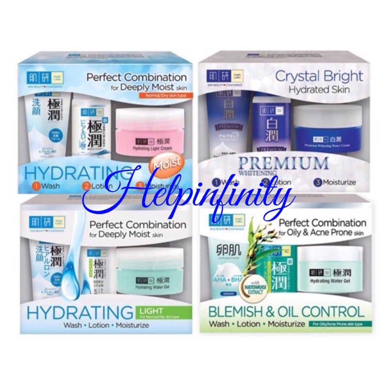 Hada Labo Trial Skincare Set Moist Light Blemish Oil Control Premium Whitening Shopee Malaysia