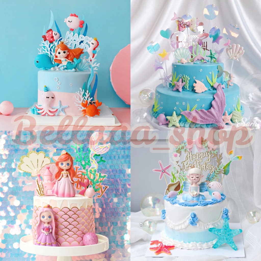 Mermaid Theme Ocean Theme Cake Decoration | Shopee Malaysia