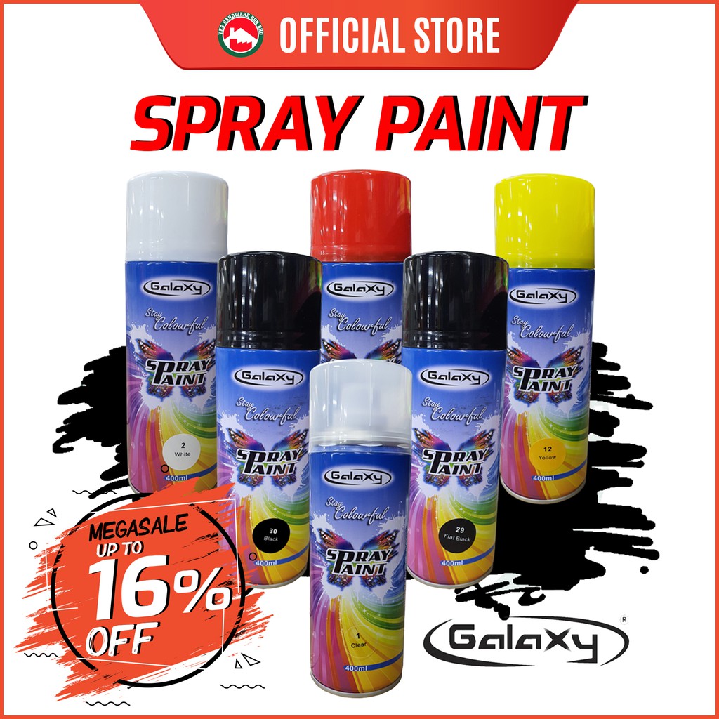 GALAXY Spray Paint Standard Colours 400ml Cat Spray Tin 400ml