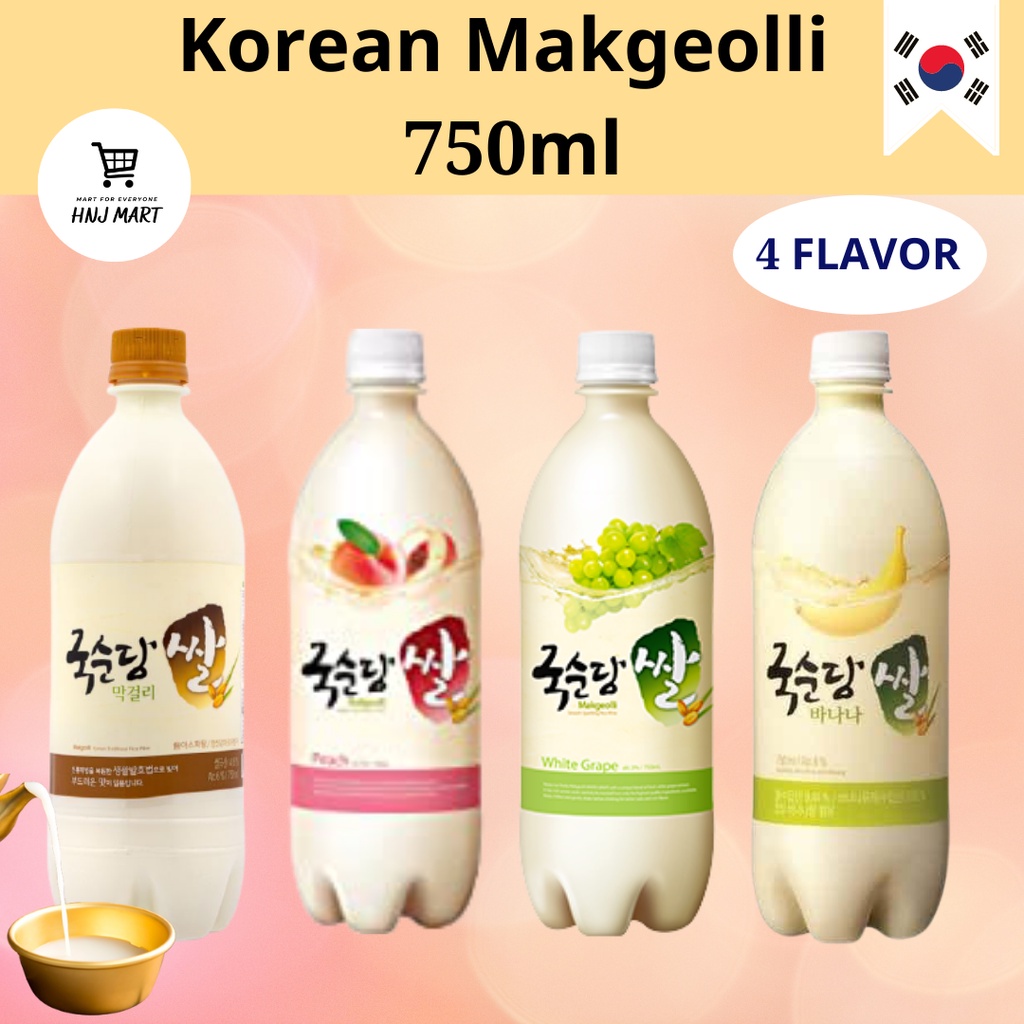 막걸리 Korean Makgeolli 750ml 4 flavours [Original/Peach/Grape/Banana
