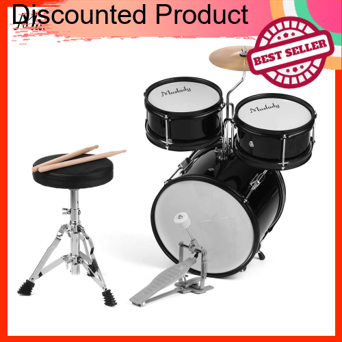 Great Discount Muslady Kids Children Junior Beginners 3-Piece Drum Set Drums Kit Percussion Musical Instrument with Cym