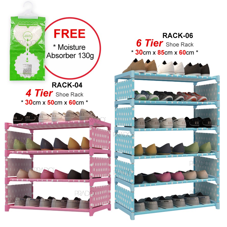 Clear Stock Akiro Non Woven Fabric Metal Strong Steel Korean Shoe Rack Diy Stackable Storage Space Saving R04 R06 Shopee Malaysia