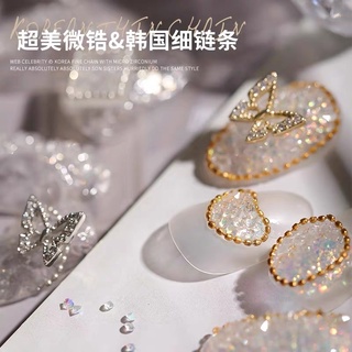 Nail chain accessories 日韩美甲微锆套装2022网红爆款镂空蝴蝶锆石超