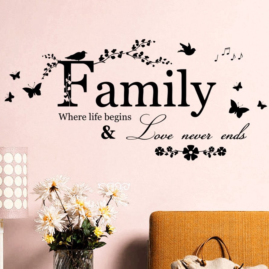 Removable Home Vinyl Window Wall Stickers Decal Decor Family Words