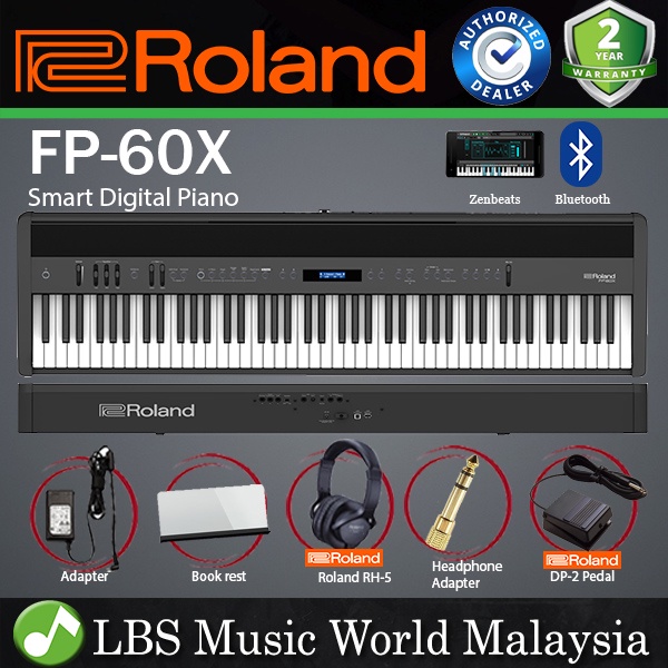 Roland FP-60X Digital Piano – 88 Tasten, PHA-4 Mechanik, SuperNATURAL Sound, 26 W Stereo-Lautsprecher & Bluetooth