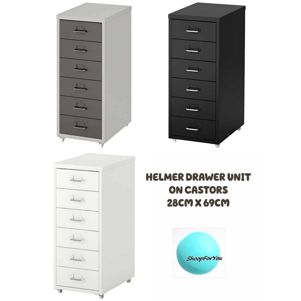 HELMER - 6 Tiers Steel Drawer unit on castors, 28cm x 69cm | Shopee ...