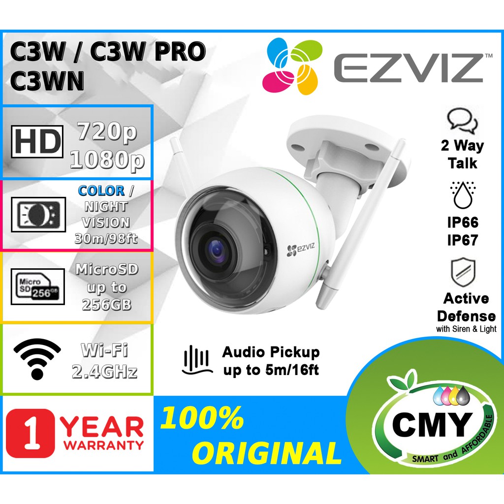 Ezviz C3W C3WN C3W PRO IP66 IP67 Outdoor 1080P Full HD Sound & Light Defense Wireless IP Camera