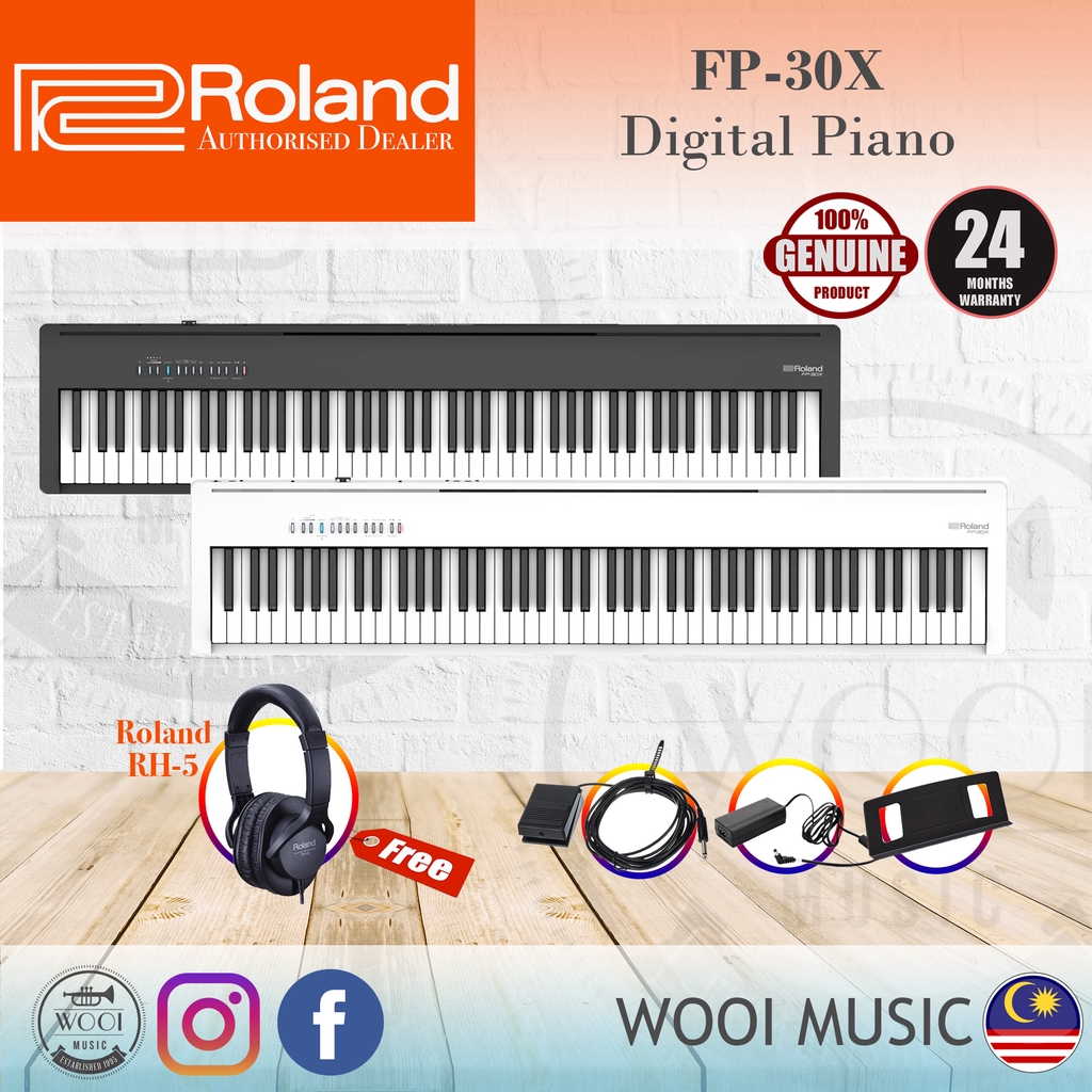 Roland Fp 30x Digital Piano Keys Fp30x Free Roland Rh5 Headphone Shopee Malaysia