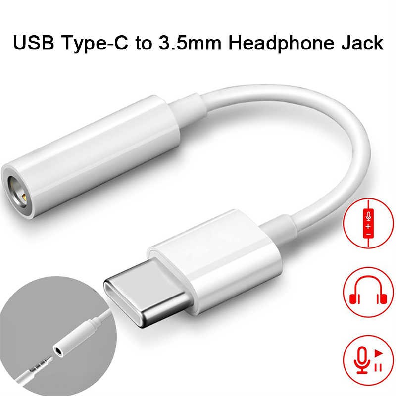 Type C to 3.5mm AUX Jack Earphone Adapter Huawei Nova 5T P10 P20 P30