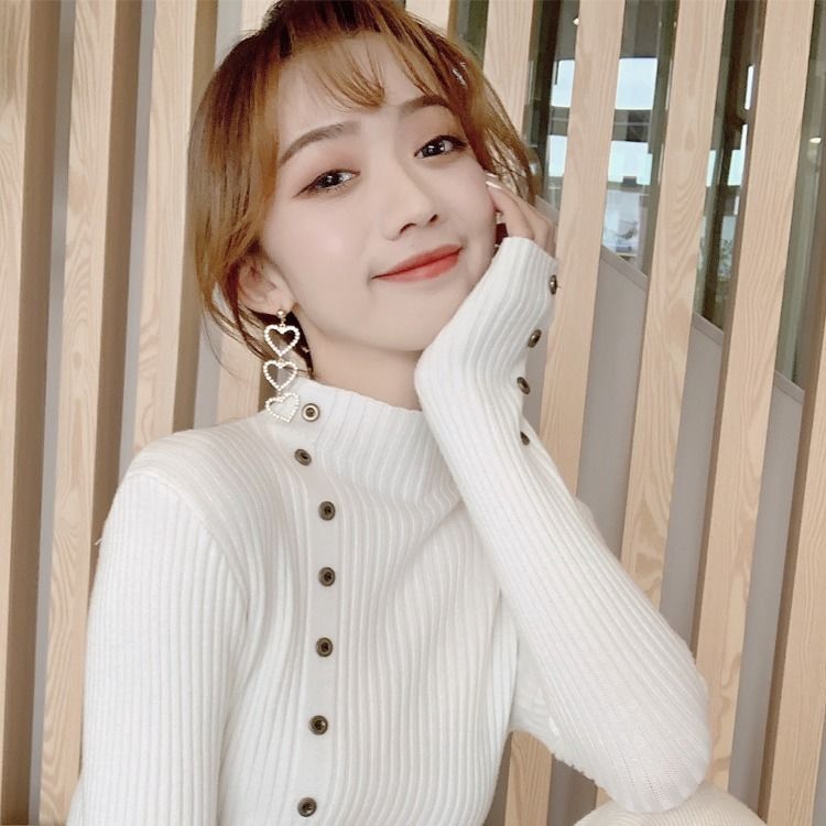 button collar sweater women's