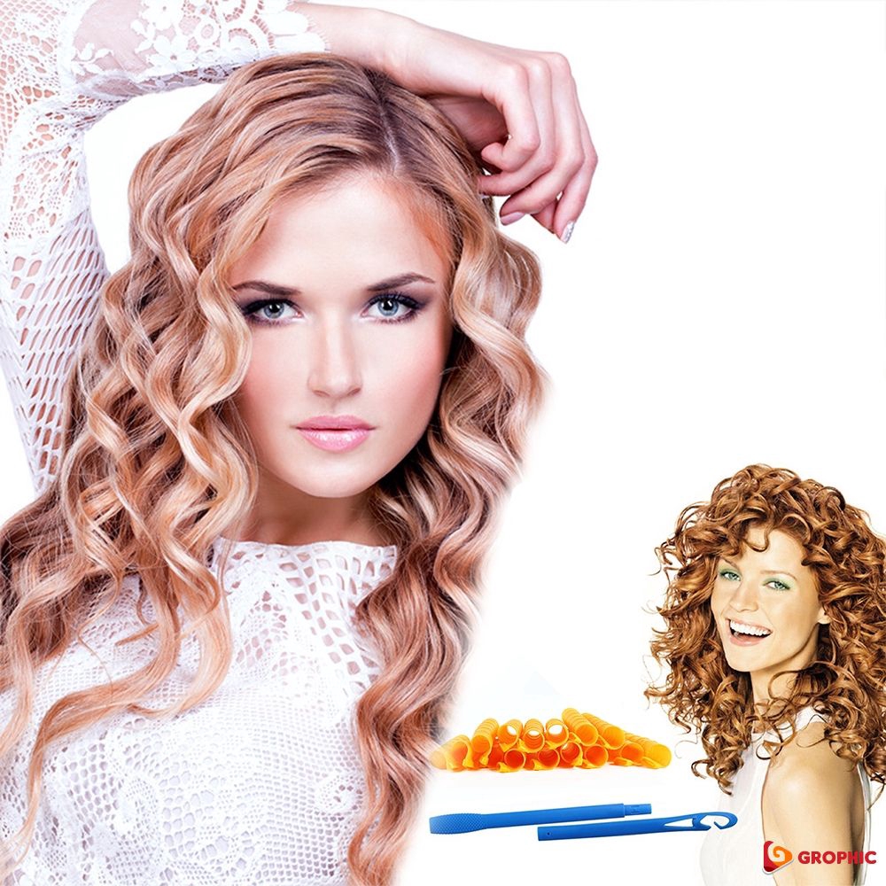 18 Pcs 55cm Magic Long Hair Curlers Curl Formers Ringlets Curler
