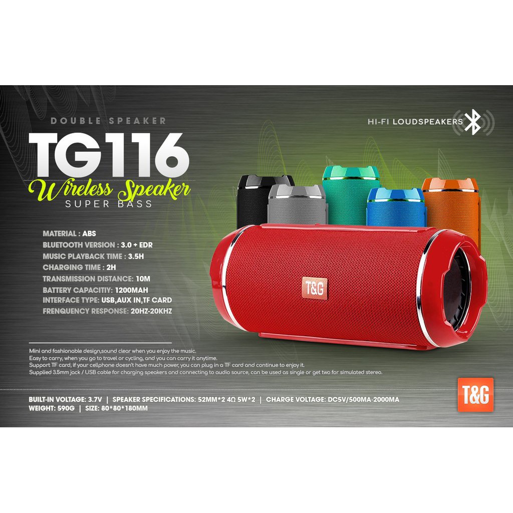 tg 116 bluetooth speaker