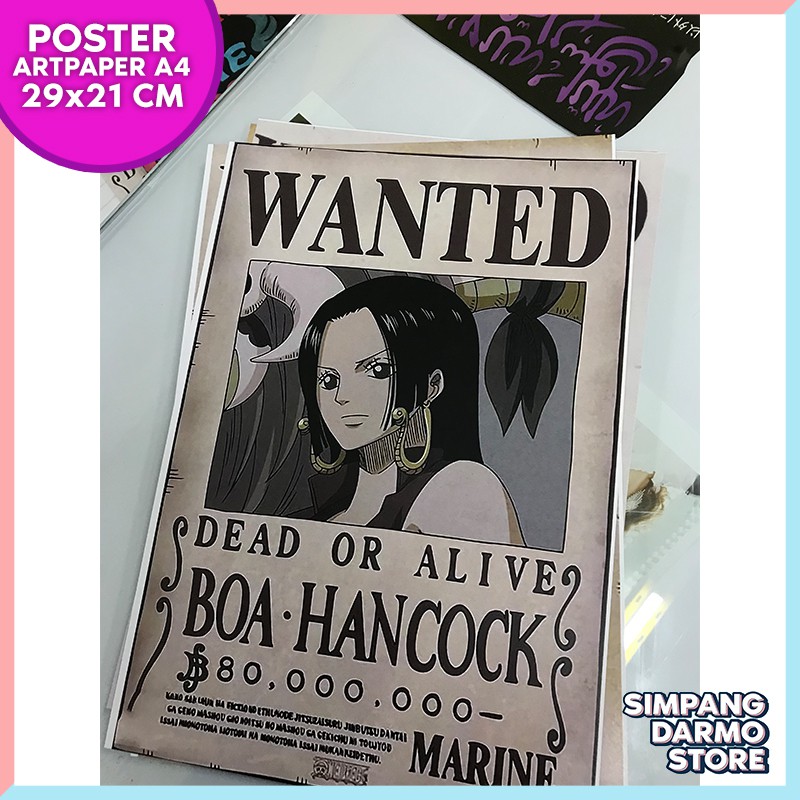 One Piece Boa Hancock Pirate Marine Buronan Wanted Bounty Poster Newest Straw Hat Shopee Malaysia