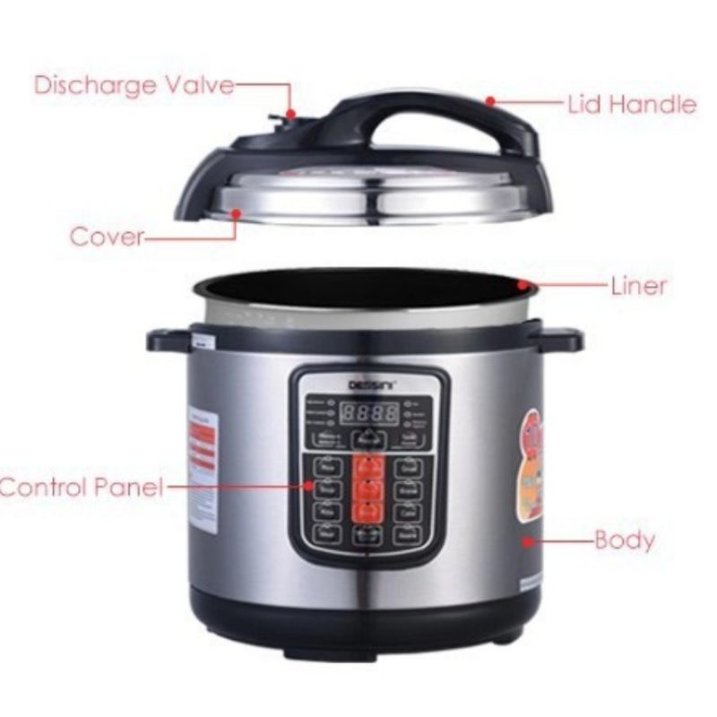 Dessini kenwood Pressure Cooker Stainless Steel Pot Rice Cooker (6L 8L)Malaysia