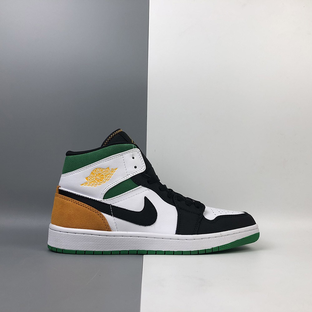 air jordan 1 mid green orange