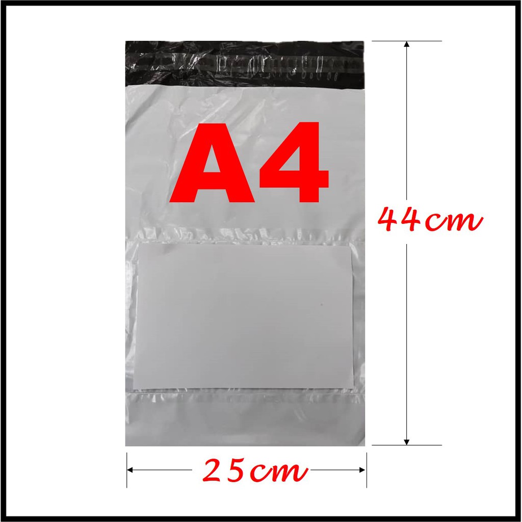 Flyers A4 Size 25cm x 44cm x 100pcs White Courier Bag Flyer Packaging