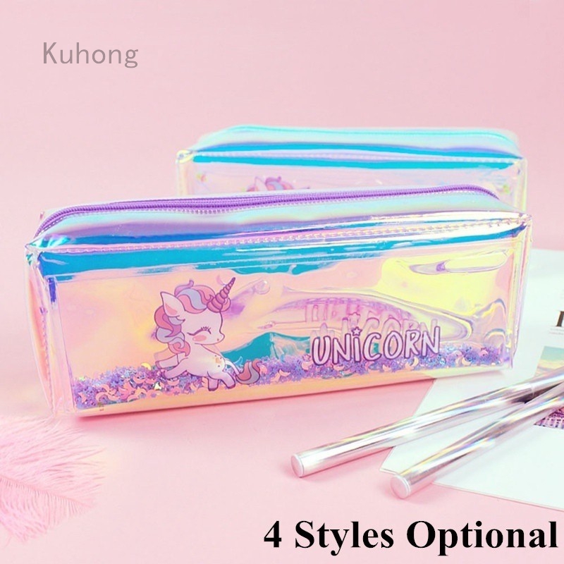 clear glitter pencil case