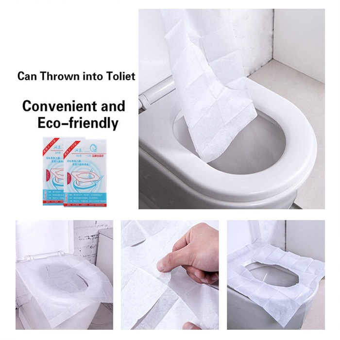 Malaysia 100pcs Set Pelapik Mangkuk Tandas Disposable Toilet Seat Cover Mat Waterproof